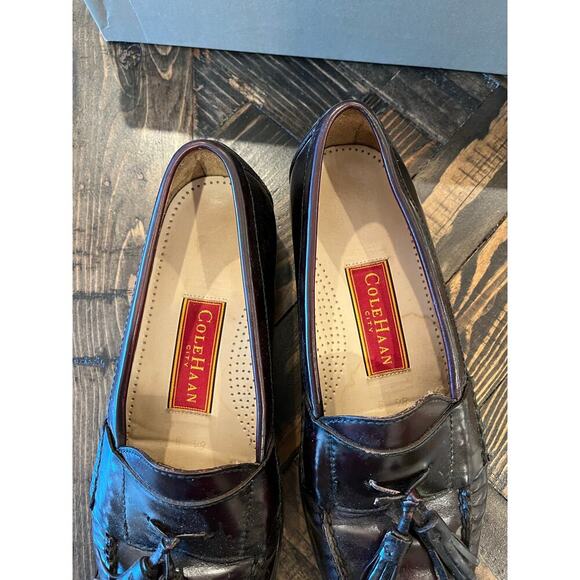 Cole Haan Pinch Tassel Penny Loafer Dress Shoes Men 8.5 Burgandy Preppy Academia main image 3